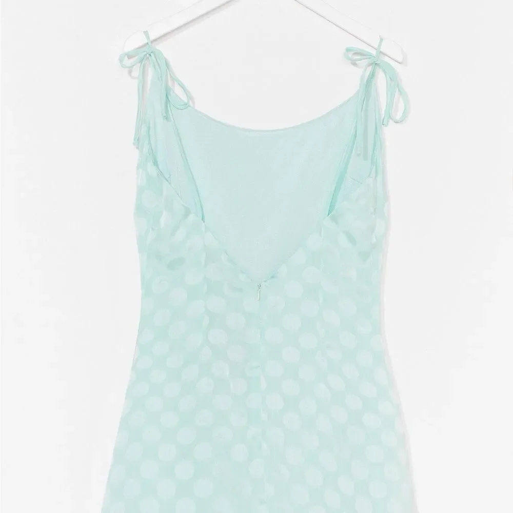 Nasty Gal Jacquard Polka Dot Mini Satin Slip Dress - Picture 3 of 8